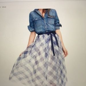 J Crew Gingham tulle skirt size